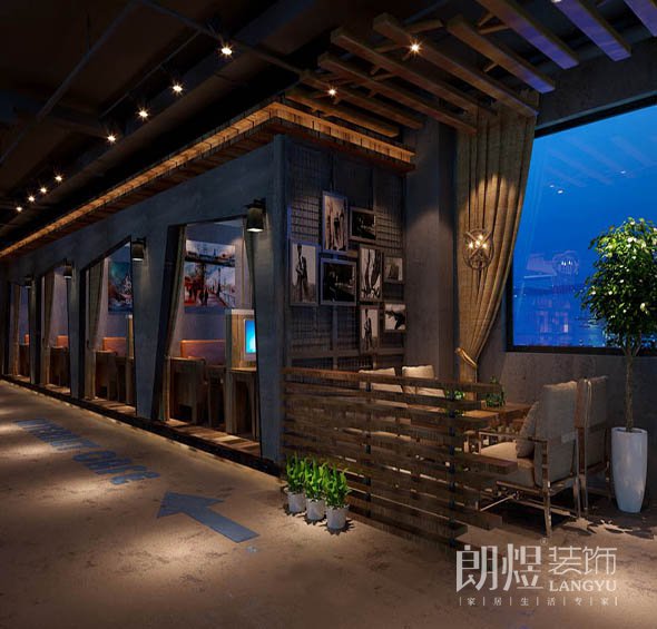 動感時(shí)尚電競網(wǎng)咖裝修效果圖