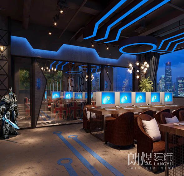 動感時(shí)尚電競網(wǎng)咖裝修效果圖