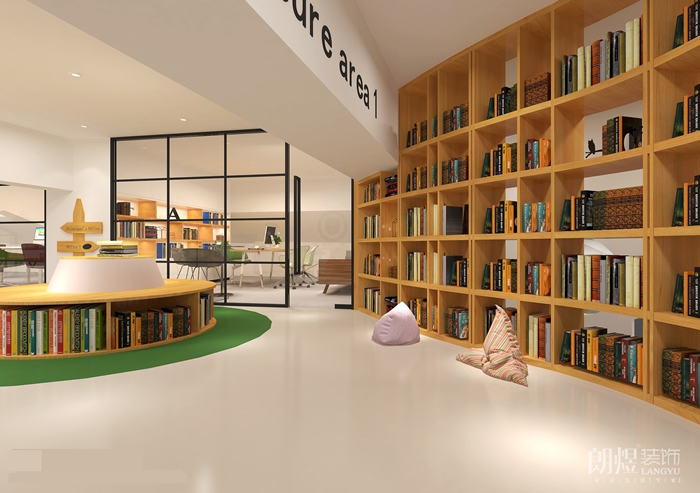 閱讀、休閑區(qū)-UE少兒英語培訓機裝修設計效果圖
