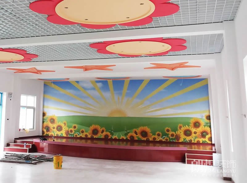 幼兒園校園舞臺(tái)壁畫效果圖