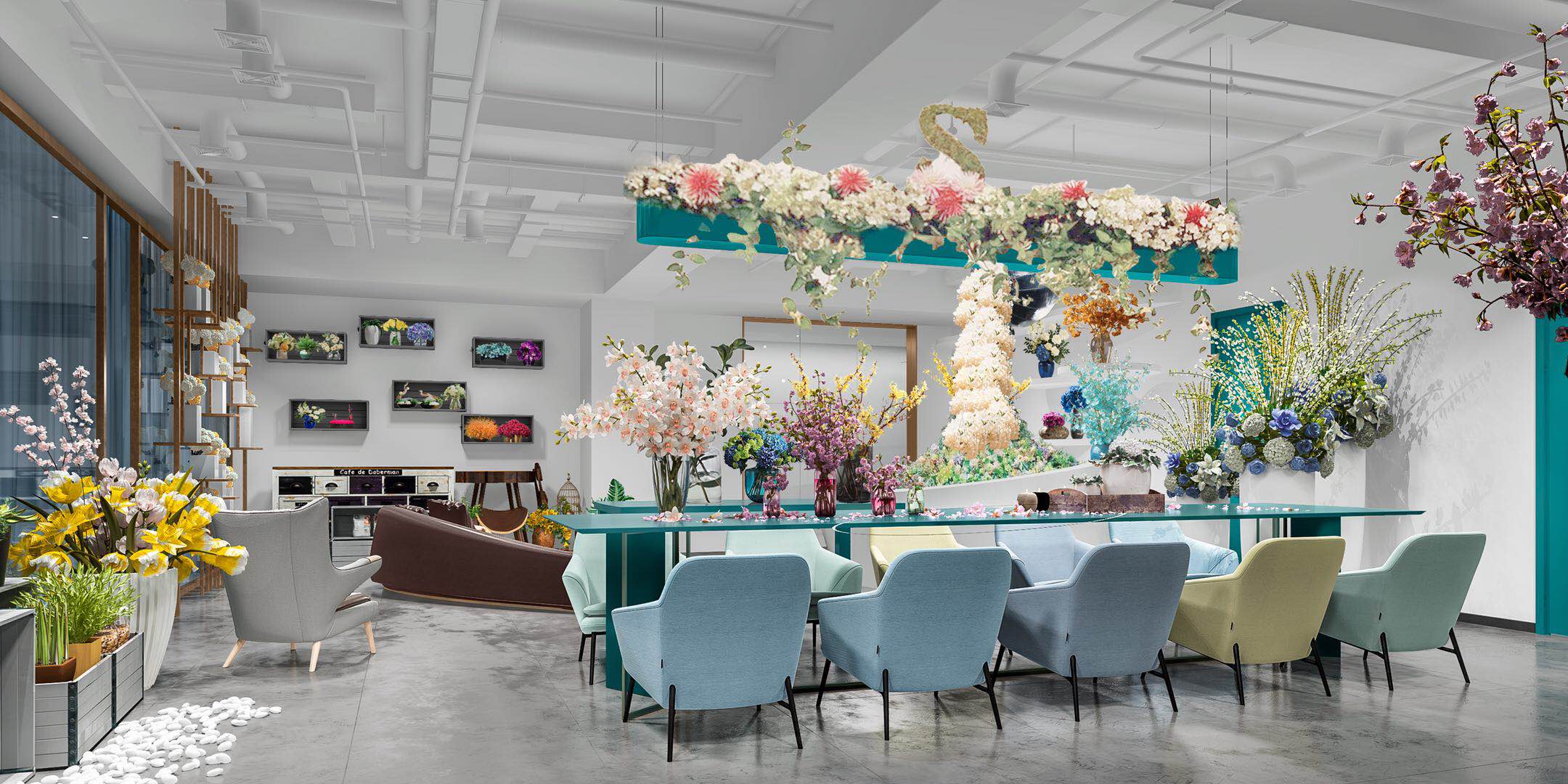 花藝培訓(xùn)機(jī)構(gòu)展廳設(shè)計效果圖