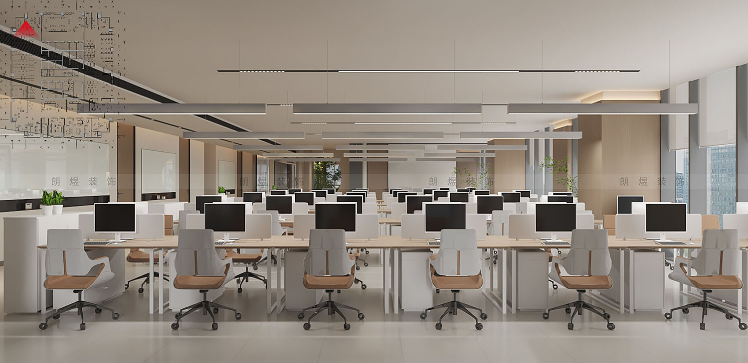 辦公室員工辦公區(qū)裝修效果圖/4